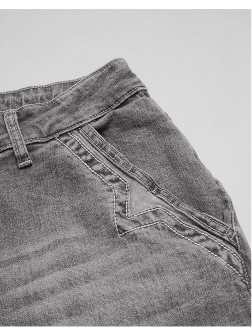 FLAMINGALS Women's Grey Wide Leg Jeans High Rise Button Fly Stretch Denim L - Picture 5 of 7